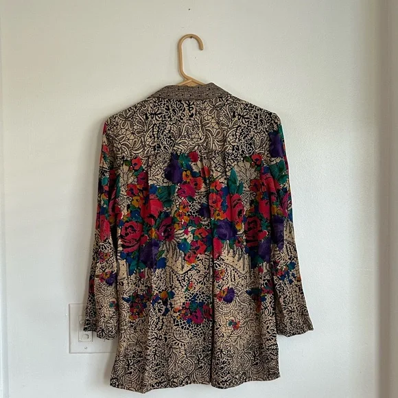 SALE 90s Floral Blazer Jacket Vintage Fairy Cottagecore 80s Carole Little Casual - Picture 3 of 5